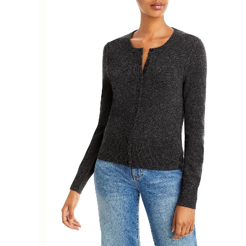 Aqua Womens Cashmere Crewneck Cardigan Sweater