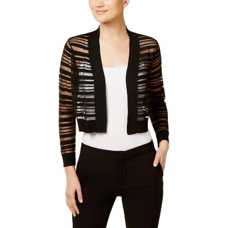 Calvin Klein Womens Sheer Striped Shrug Cardigan Sweater