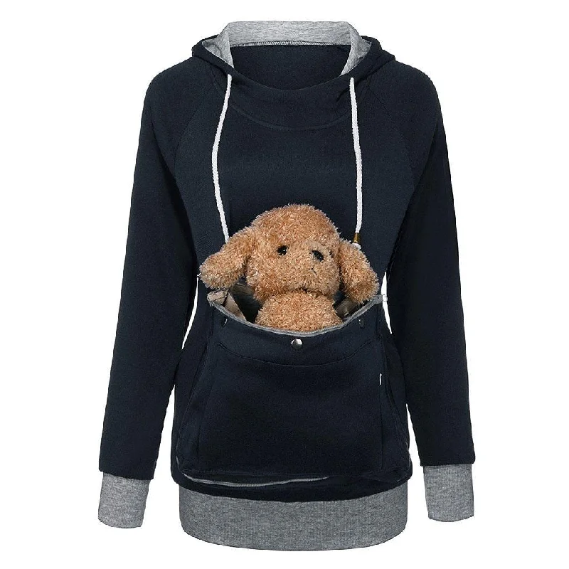 Cat Dog Lovers Women's Hoodies Pet Cuddle Carry Kangaroo Pouch Vet Sweatshirt Pocket Animal Hooded Puppy Kitten