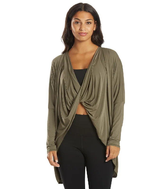 Everyday Yoga Bodhi Solid 2 in 1 Cardigan Dark Olive