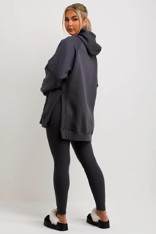 Hoodie And Leggings Set Charcoal