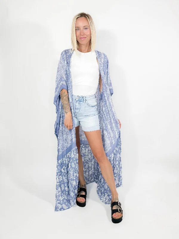 Belize Paisley Kimono- BLUE