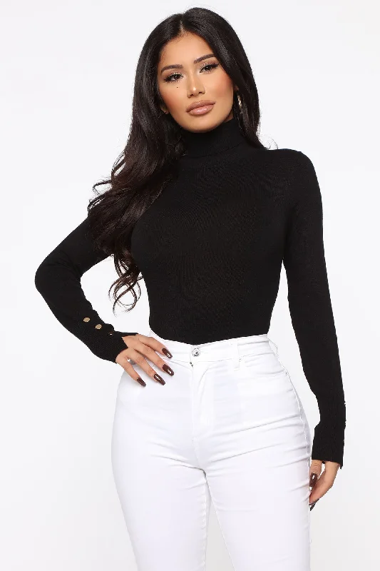 Meet Me Somewhere Turtle Neck Sweater - Black