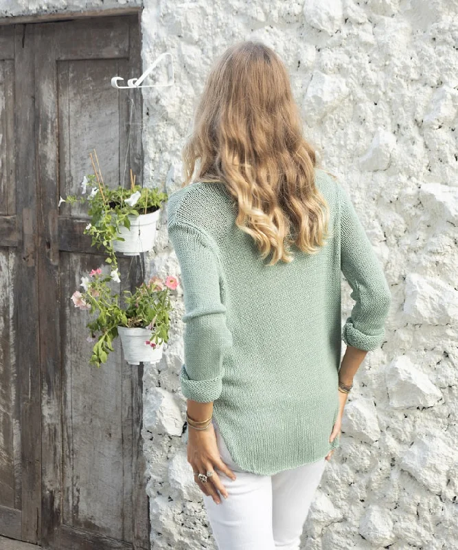 Shirt Tail V Cotton Sweater