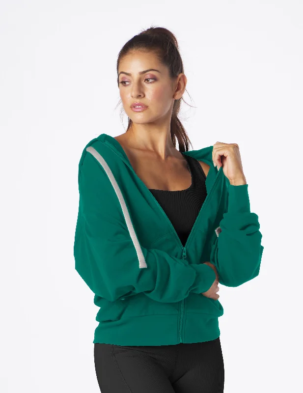 Vintage Oversized Zip Up: Emerald