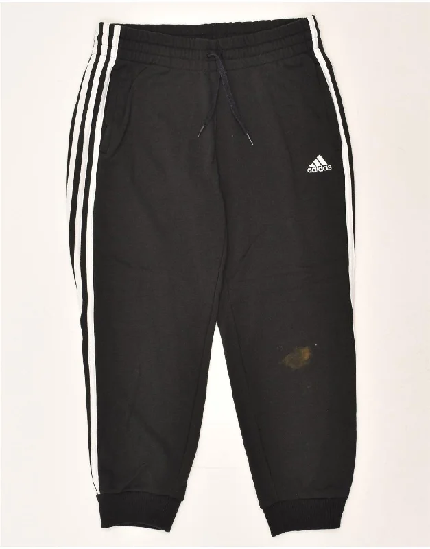 ADIDAS Womens Tracksuit Trousers Joggers  UK 12/14 Medium Black Cotton