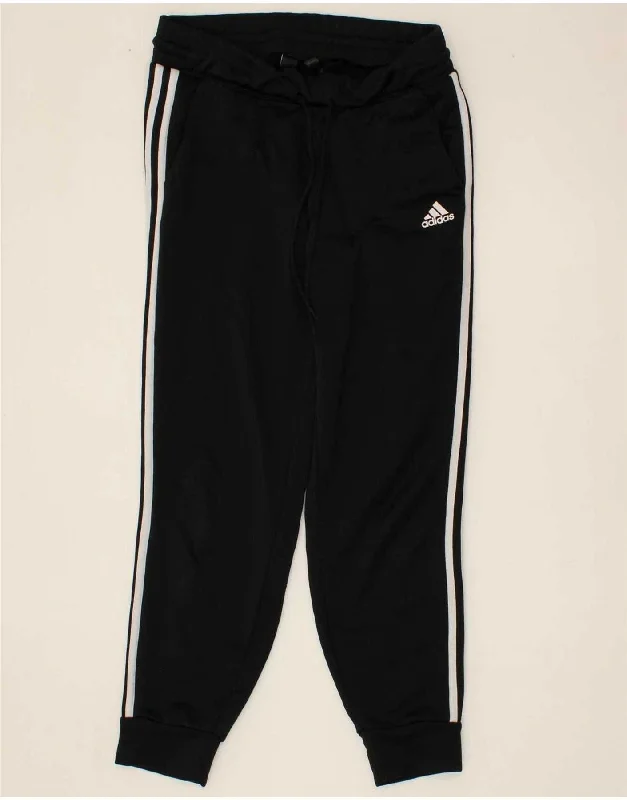 ADIDAS Womens Tracksuit Trousers Joggers UK 14/16 Large Black Polyester