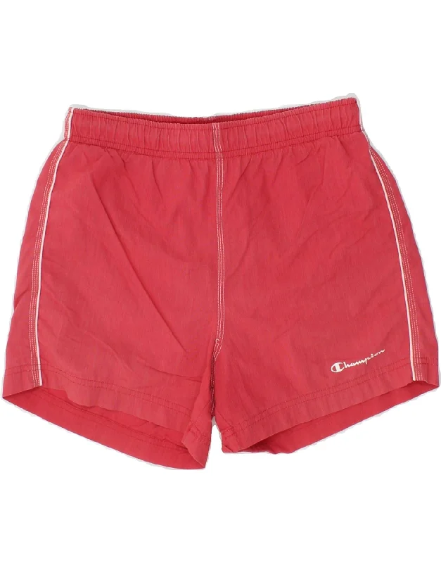 CHAMPION Womens Sport Shorts UK 8 Small Red Cotton