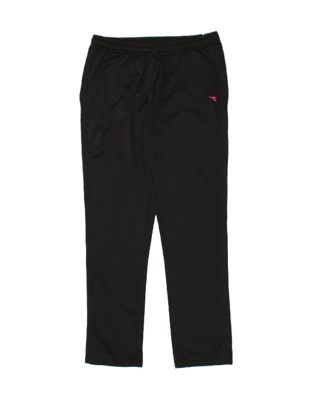 DIADORA Womens Tracksuit Trousers UK 14 Medium Black Polyester