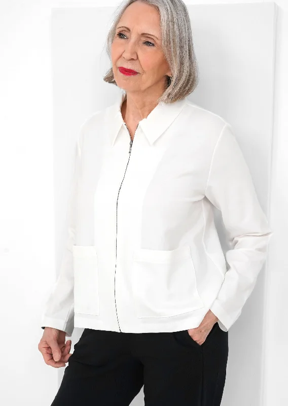 Eileen Fisher - Classic Collar Zip Up Jacket