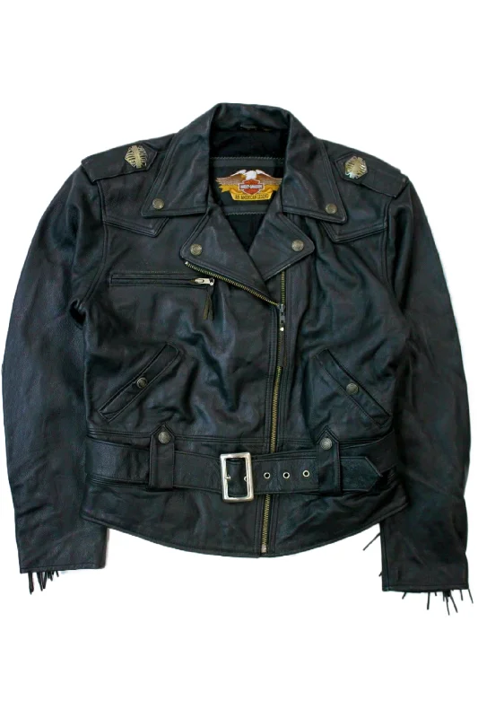 Harley Davidson Motor Cycles - Fringed Leather Biker Jacket