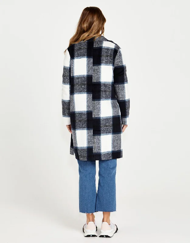 Jodi Check Coat - Navy Check