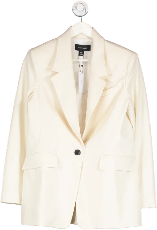 Karen Millen Cream Tailored Single Breasted Pocket Detail Blazer UK 10