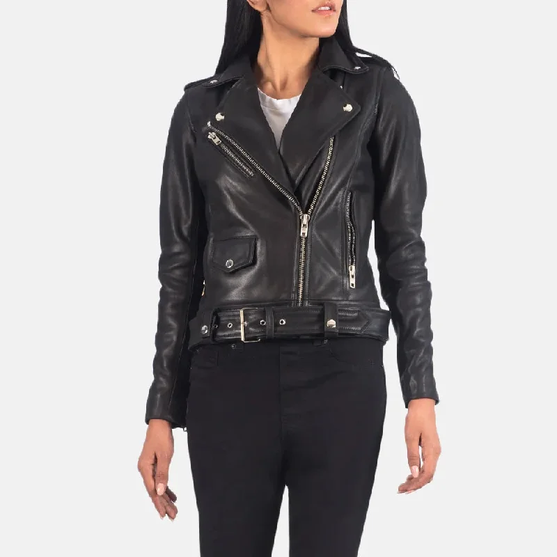 Motorcycle Racing Jacket in Black Cowhide Leather