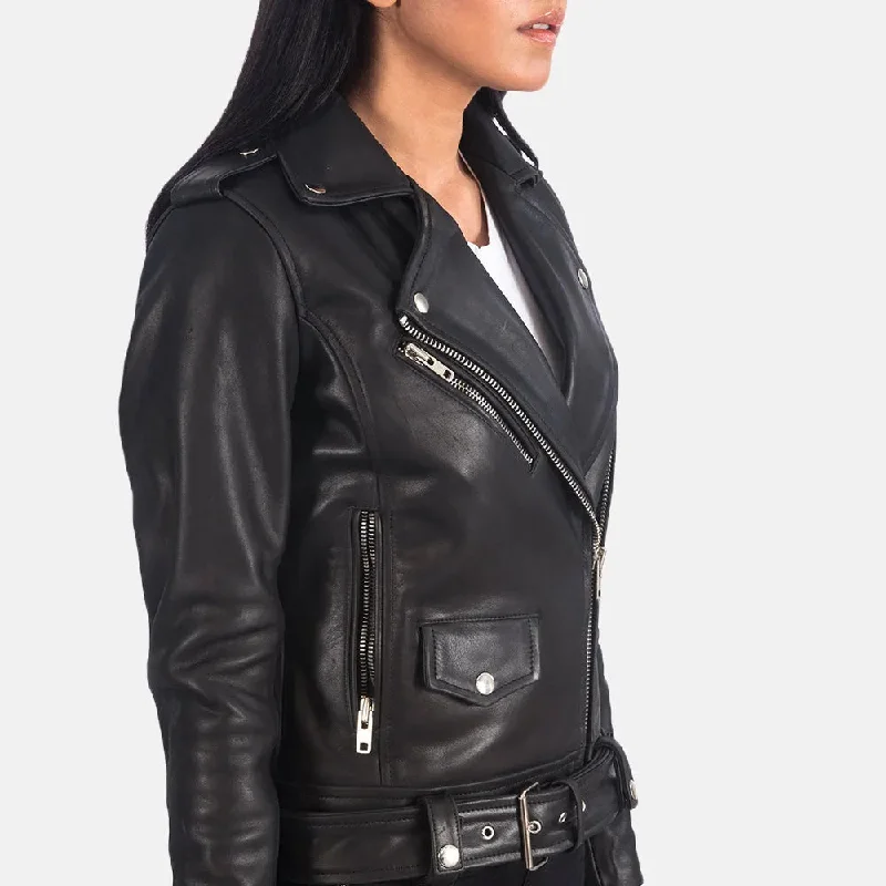 Motorcycle Racing Jacket in Black Cowhide Leather