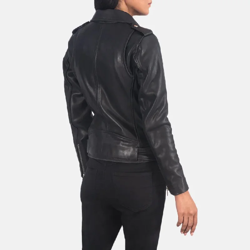 Motorcycle Racing Jacket in Black Cowhide Leather