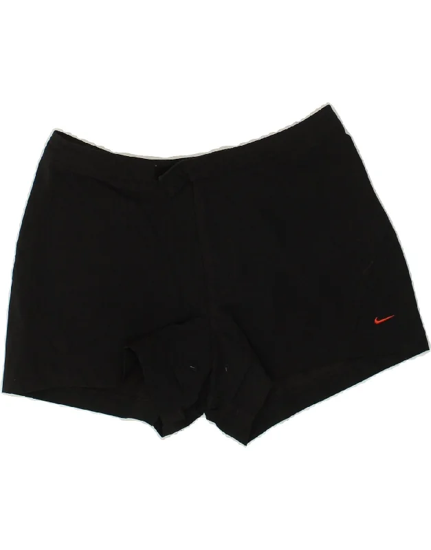 NIKE Womens Sport Shorts UK 12 Medium  Black Nylon