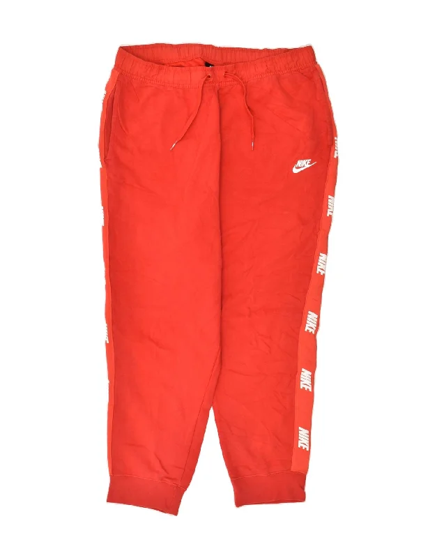 NIKE Womens Tracksuit Trousers Joggers UK 18 XL Red Cotton