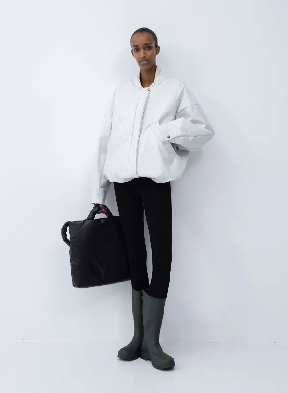 Oversized bomber oil | white