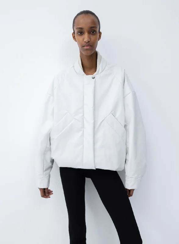 Oversized bomber oil | white