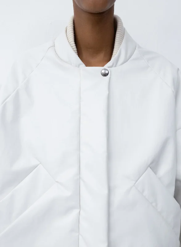 Oversized bomber oil | white