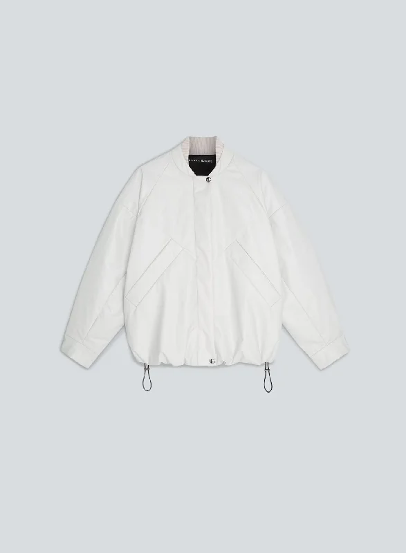 Oversized bomber oil | white