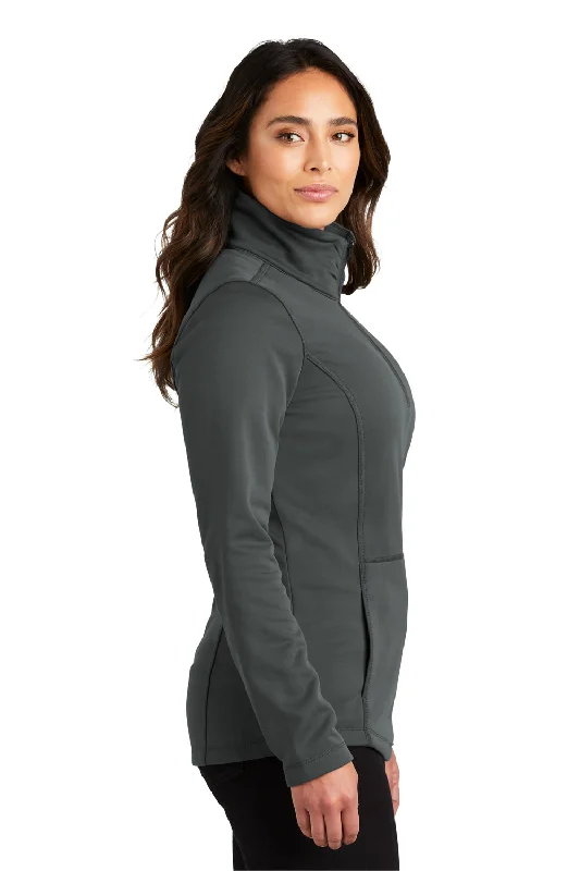 Port Authority Womens Smooth Fleece 1/4 Zip Hooded Jacket - Graphite Grey