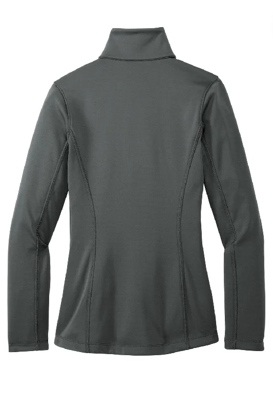 Port Authority Womens Smooth Fleece 1/4 Zip Hooded Jacket - Graphite Grey