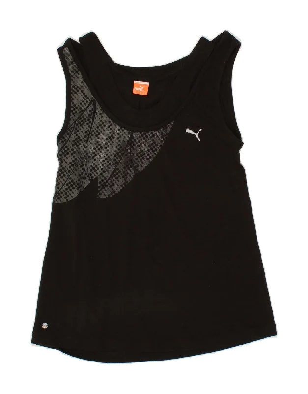 PUMA Womens Graphic Vest Top UK 16 Large Black