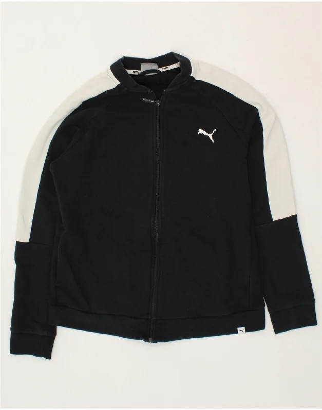 PUMA Womens Tracksuit Top Jacket UK 16 Large Black Colourblock Cotton