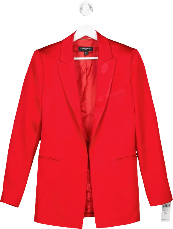 REISS Red Iris Atelier Satin Single Breasted Blazer UK 6