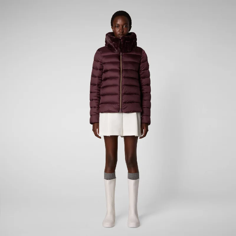 Women's Mei Puffer Jacket In Burgundy Black