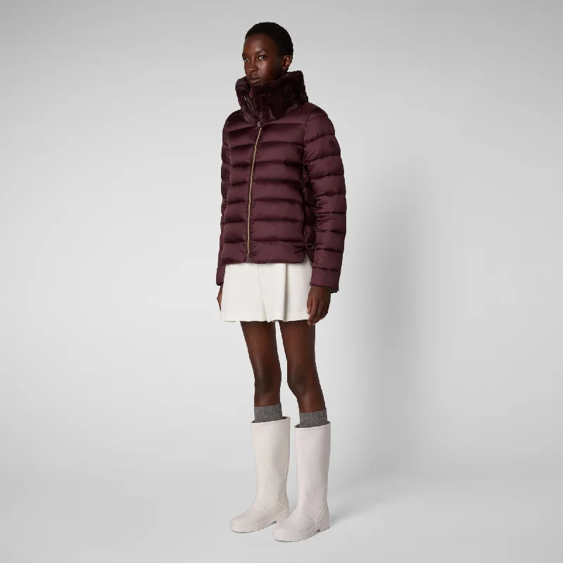 Women's Mei Puffer Jacket In Burgundy Black