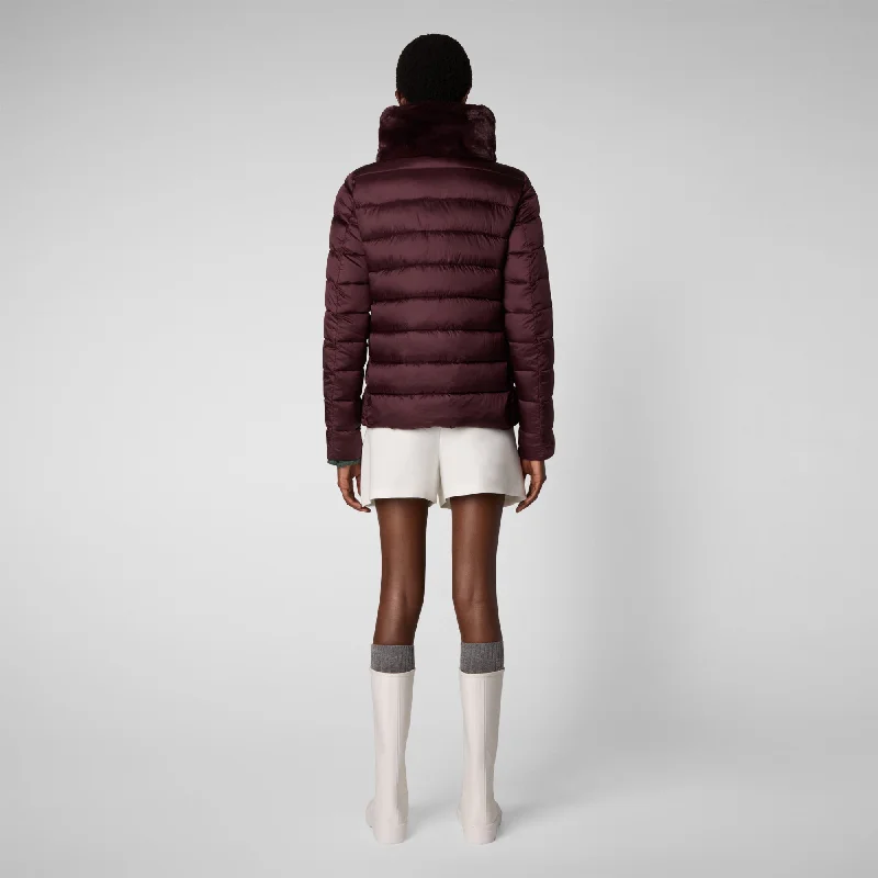 Women's Mei Puffer Jacket In Burgundy Black