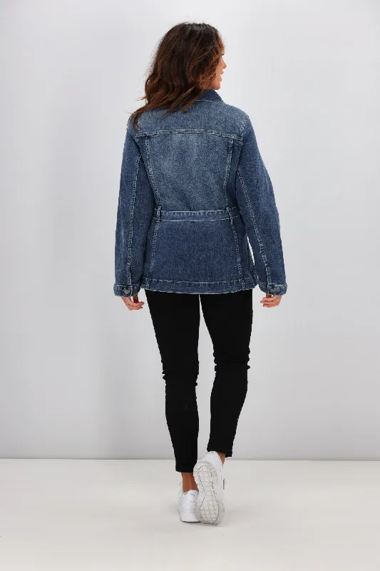 Shine On Label Ezra Denim Utility Jacket Indigo