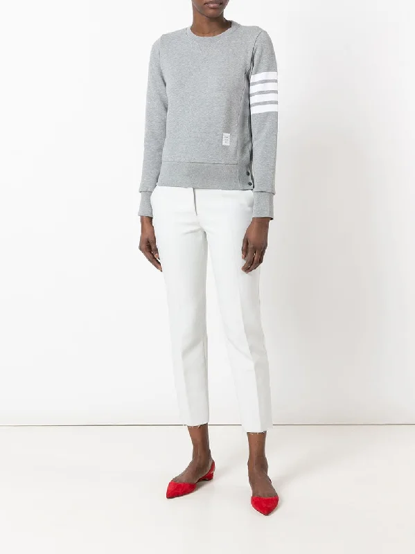 THOM BROWNE Women Classic Sweatshirt In Classic Loop With Engineered 4 Bar