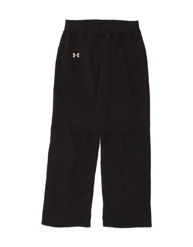 UNDER ARMOUR Womens Tracksuit Trousers UK 10 Small Black Polyester