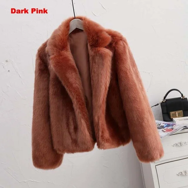 dark pink faux fur / L