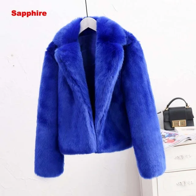 sapphire fur coat / L