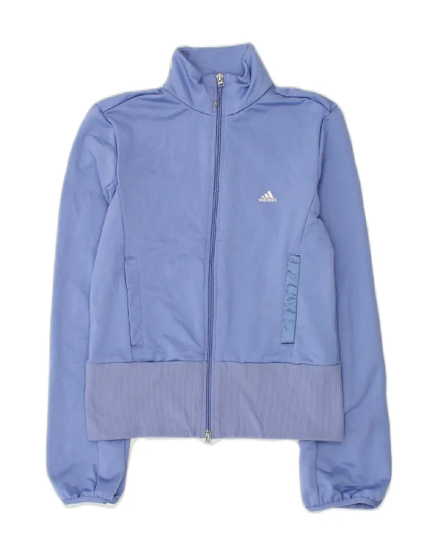 ADIDAS Womens Clima 365 Graphic Tracksuit Top Jacket UK 10 Small Blue