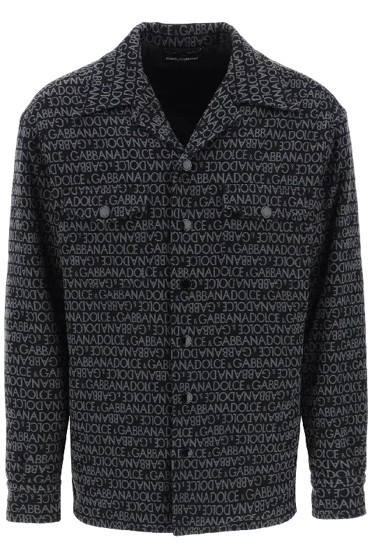 Dolce & gabbana padded overshirt with jacquard logo motif G5LF9T HJMPB JACQUARD