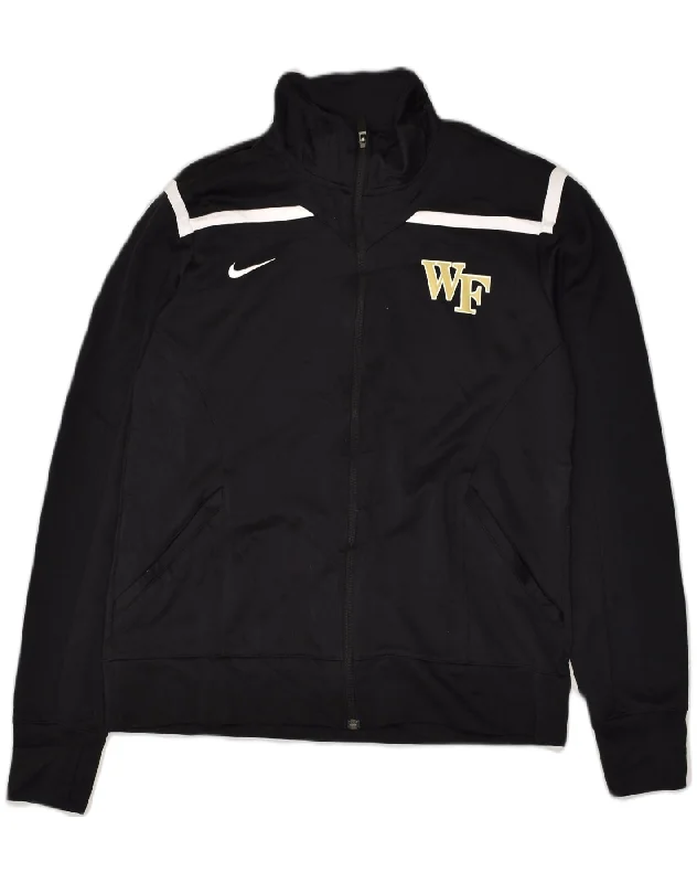 NIKE Womens Wake Forest Graphic Tracksuit Top Jacket UK 16 Large Black