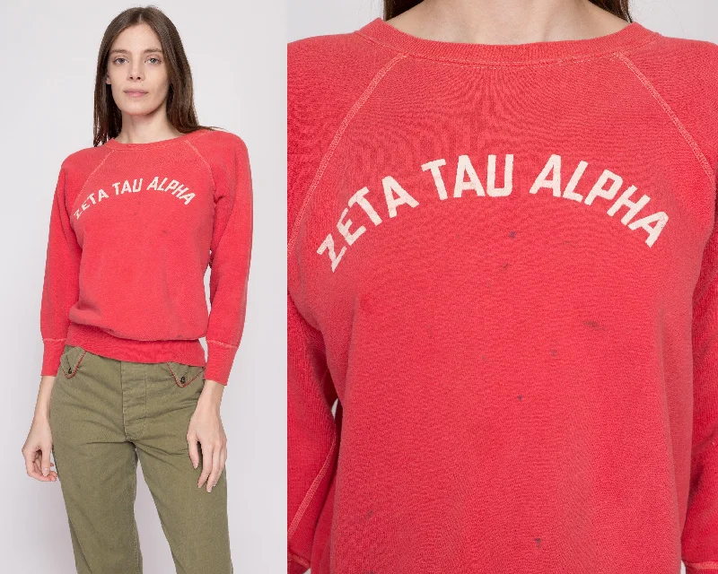 1960s Zeta Tau Alpha Sorority Sweatshirt - Petite Small