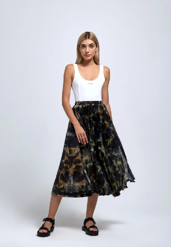 Poised Pleated Drawstring Skirt