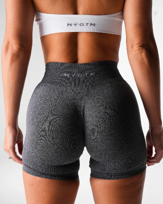 Black Speckled Mid Rise Pro Seamless Shorts