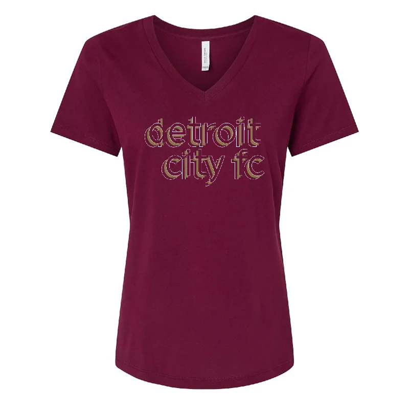 DCFC Shadow Lines V-Neck Tee- Maroon