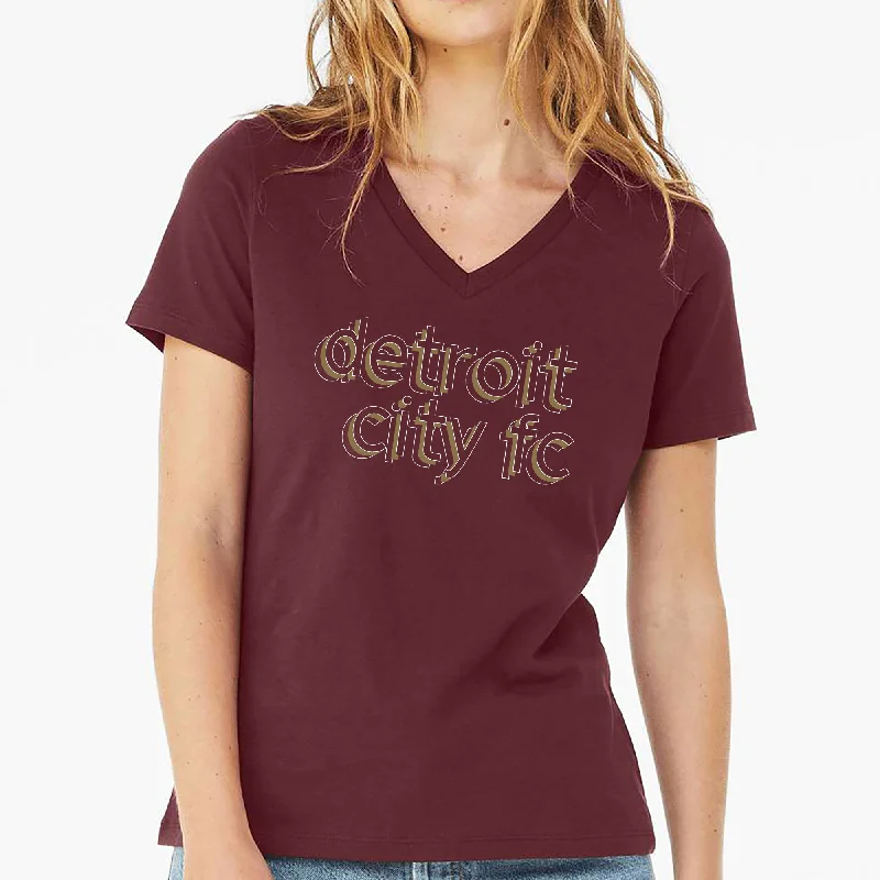 DCFC Shadow Lines V-Neck Tee- Maroon