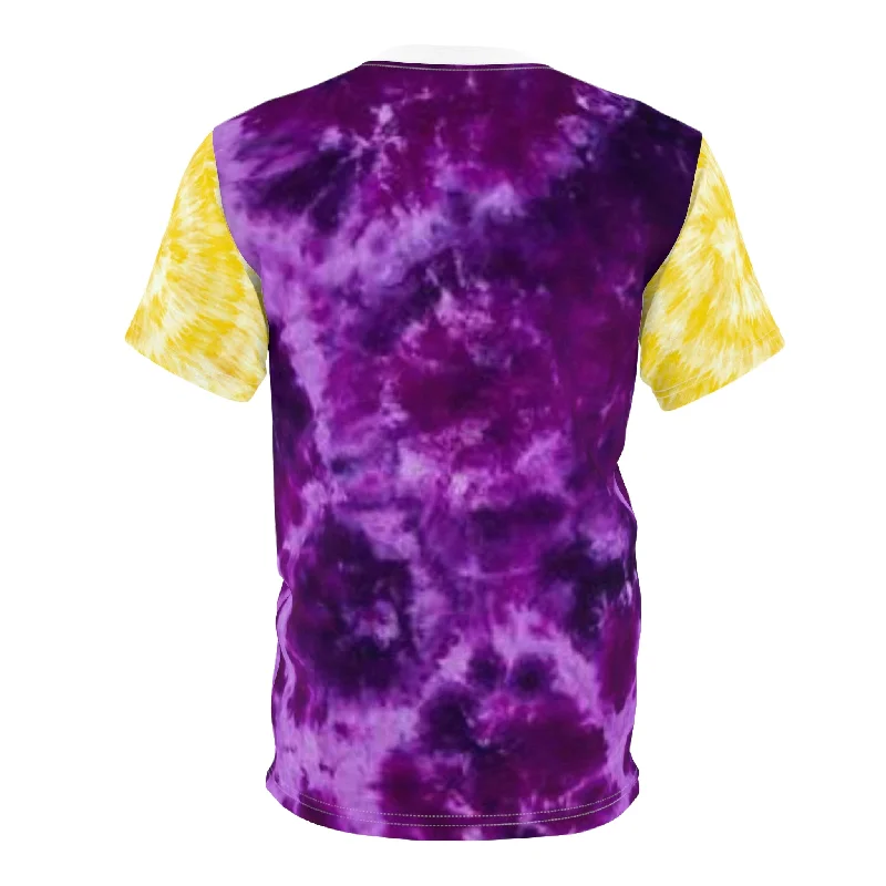 Unisex Cut & Sew Tee - Purple/Gold Tie-Dye - Griddy Dance