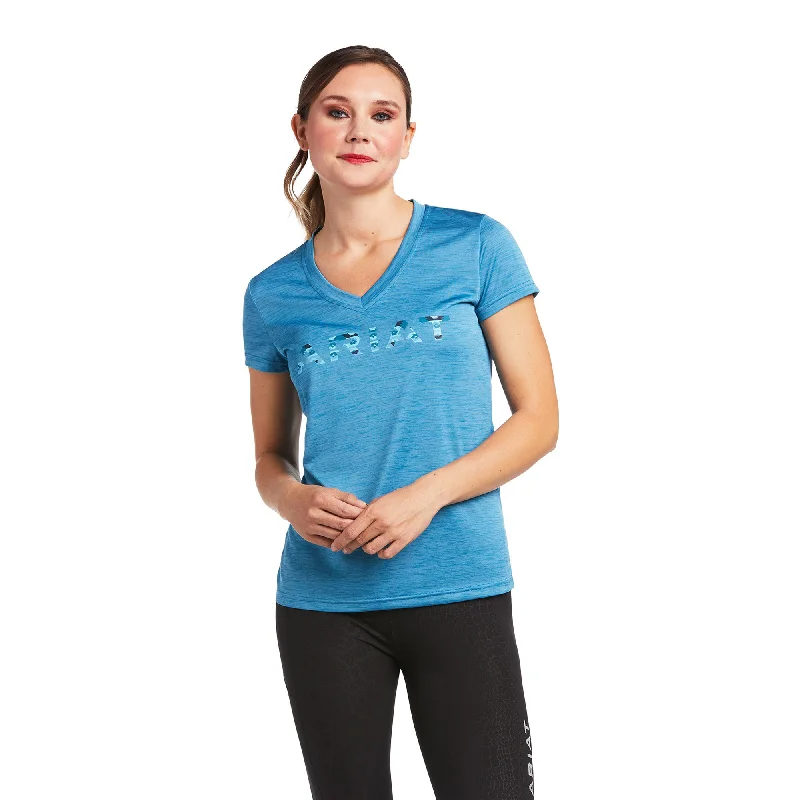 10039473 Ariat Women's Laguna Logo Baselayer Saxony Blue