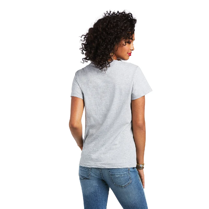 10039530 Ariat Wms Real Kinship Tee Heather Grey